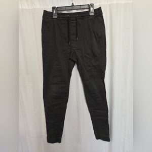 Men's Black Hollister Advanced Stretch Stacked Skinny Jogger Pants Size L EUC